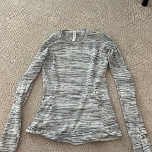 White and gray lululemon long sleeve